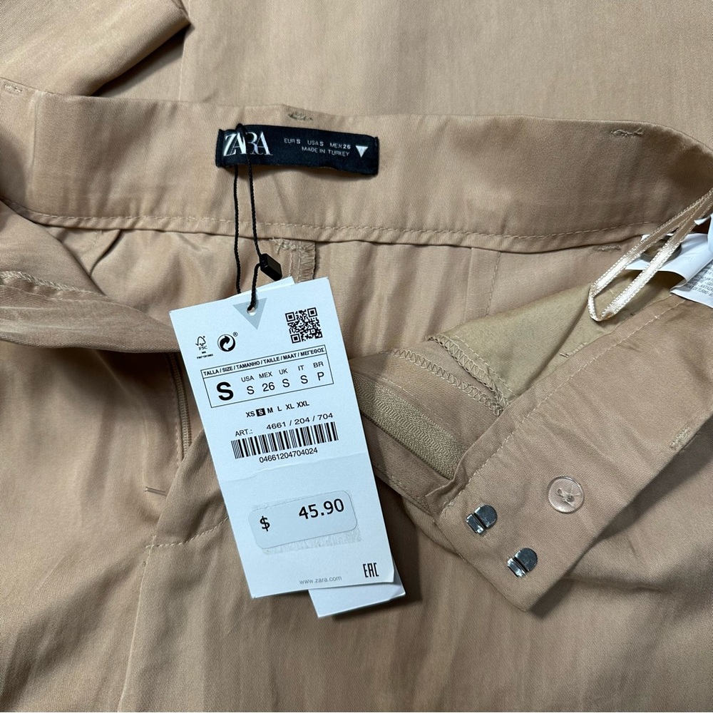 Zara Wide Leg Trouser (small, tan) - Picture 4 of 4